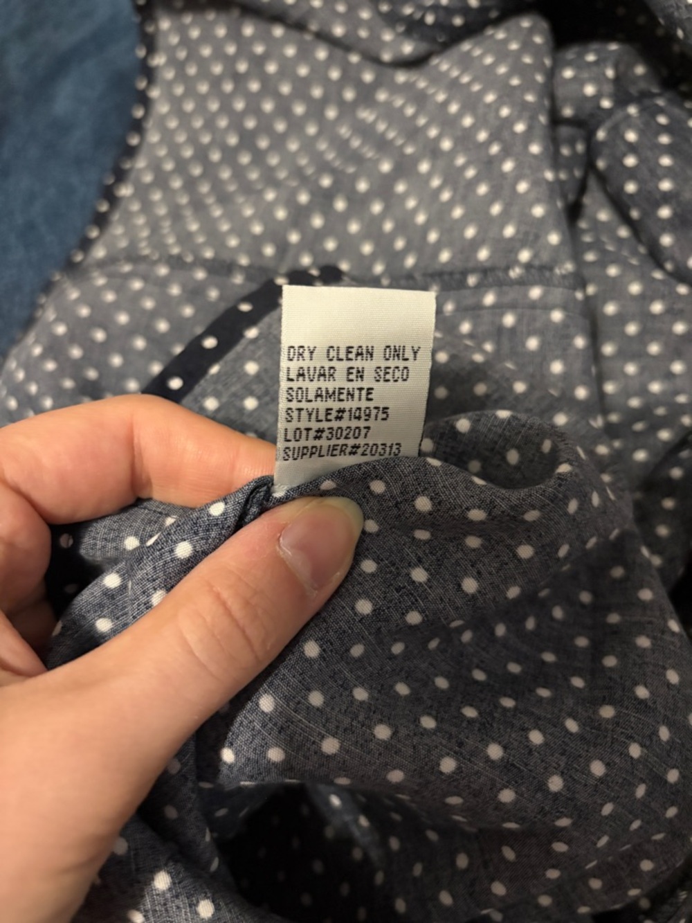 Vintage 90s Sheri Martin Polka Dot Maxi Dress | Navy Button Front Collared Dress - Picture 10 of 10